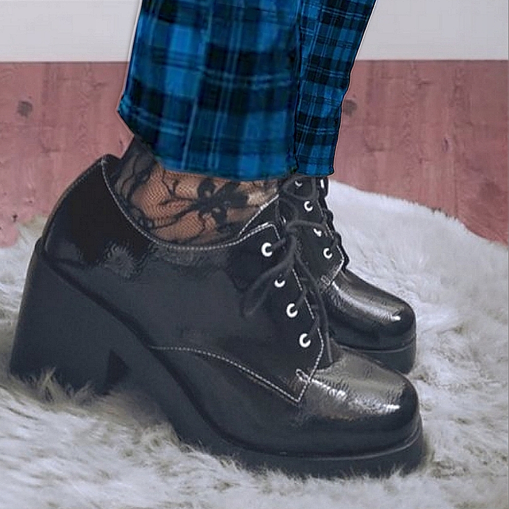 Preppy Patent Oxford Platform Lace Shoes- *New In Box* by Dirty Laundry